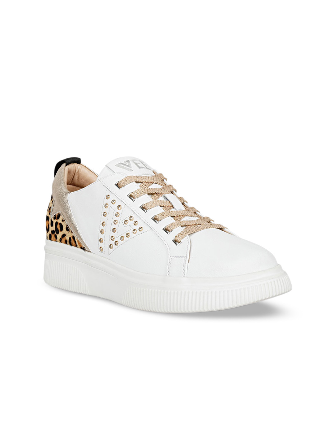 

Saint G Women Printed Embellished Leather Sneakers, White