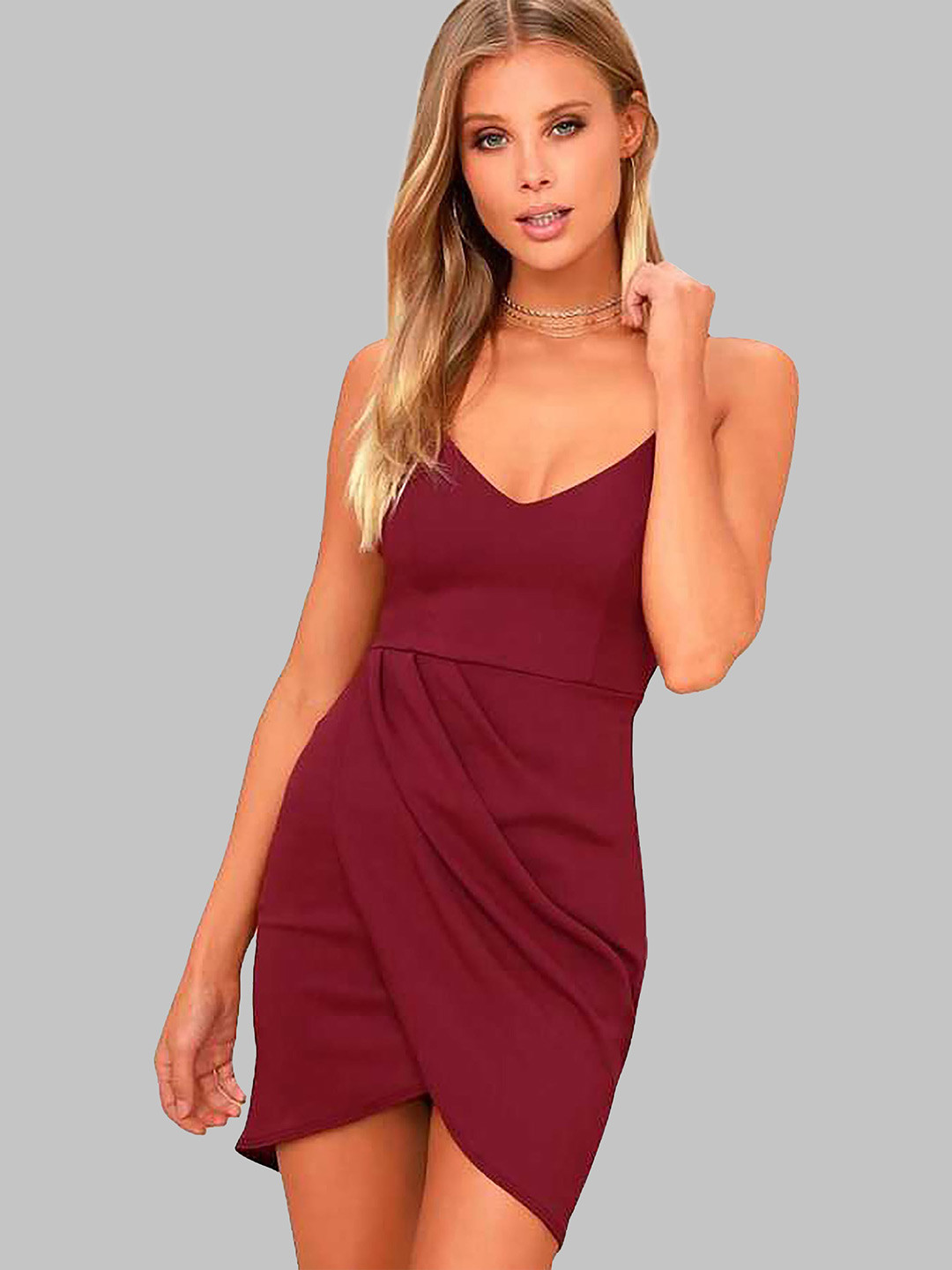

LEE TEX Sleeveless Bodycon Dress, Maroon