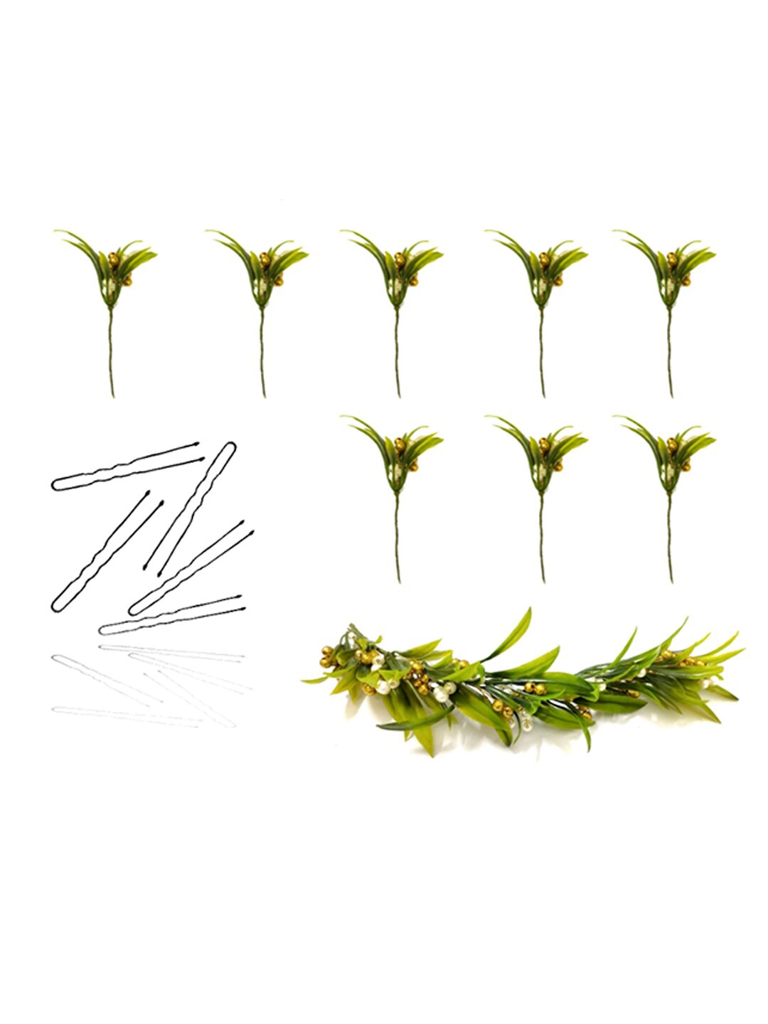 

Hair Flare Women Set Of 8 Hair Accessory Set of, Green