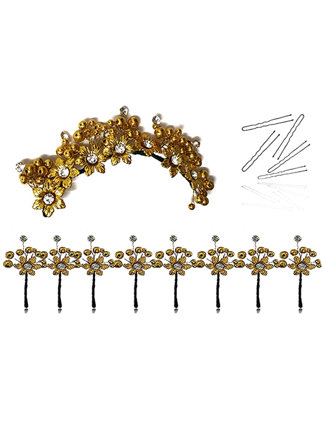 

Hair Flare Women Set Of 8 Hair Accessory, Gold