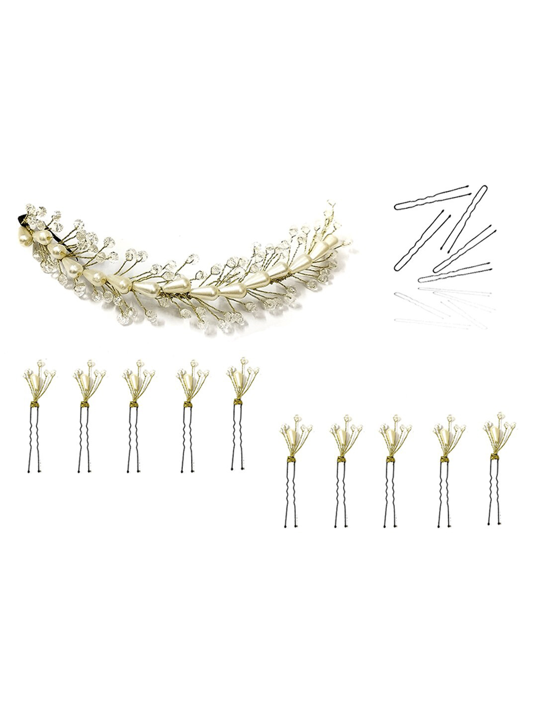 

Hair Flare Women Set Of 10 U Pins, Gold