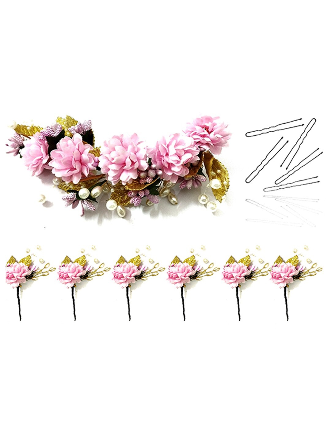 

Hair Flare Women Set of 7 Hair Accessory Set, Gold