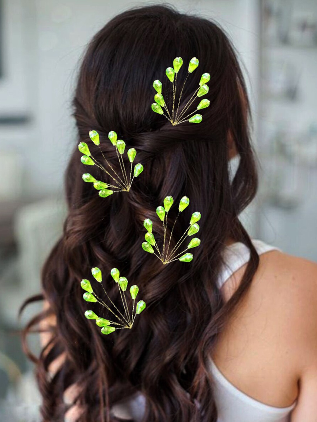 

Hair Flare Women Set of 5 Hair Accessory Set, Green