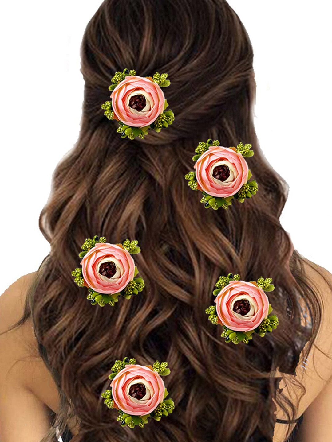 

Hair Flare Set of 6 Embellished Hair Accessory Set, Peach