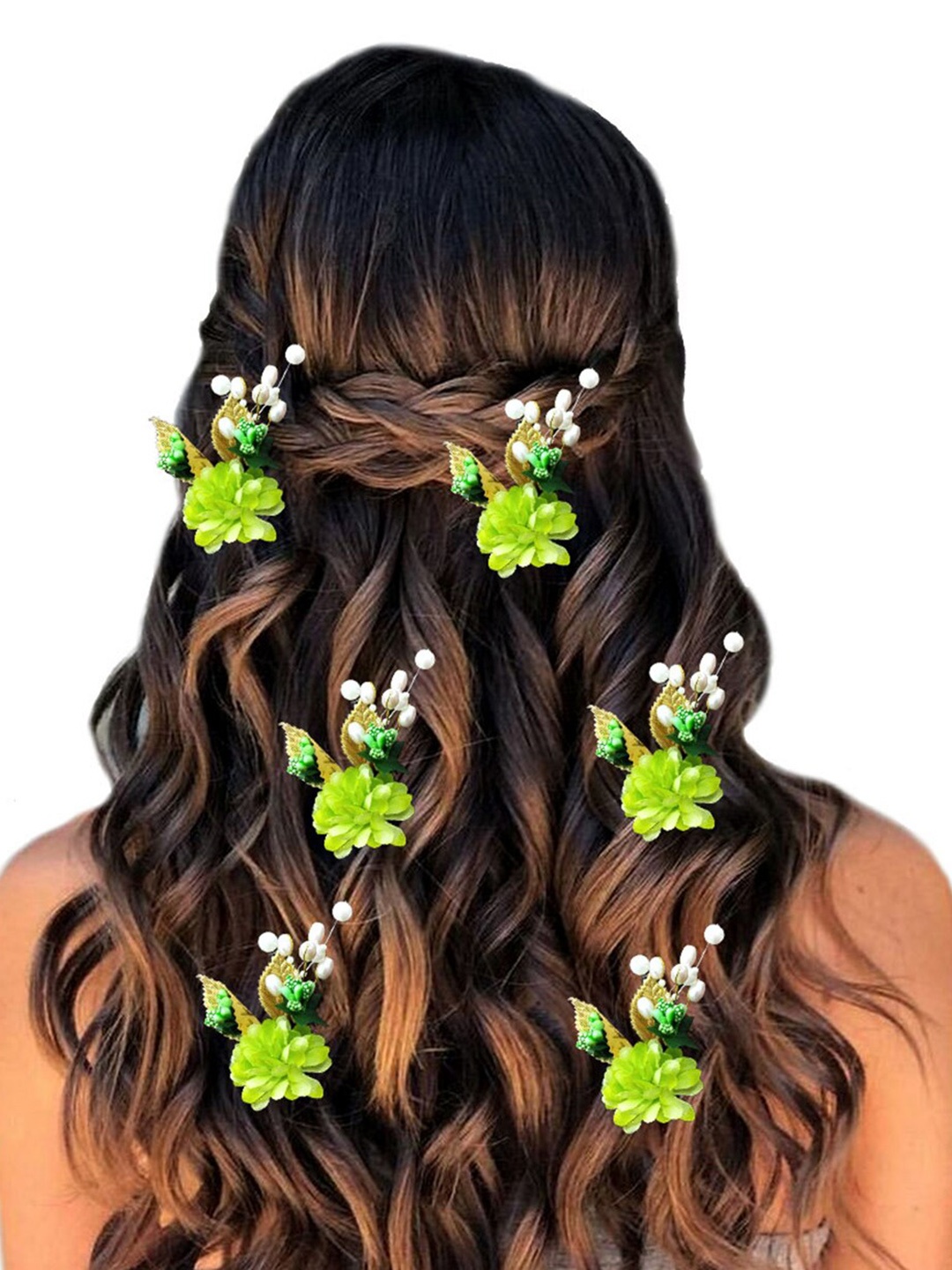 

Hair Flare Set of 2 Embellished Hair Accessory Set, Green
