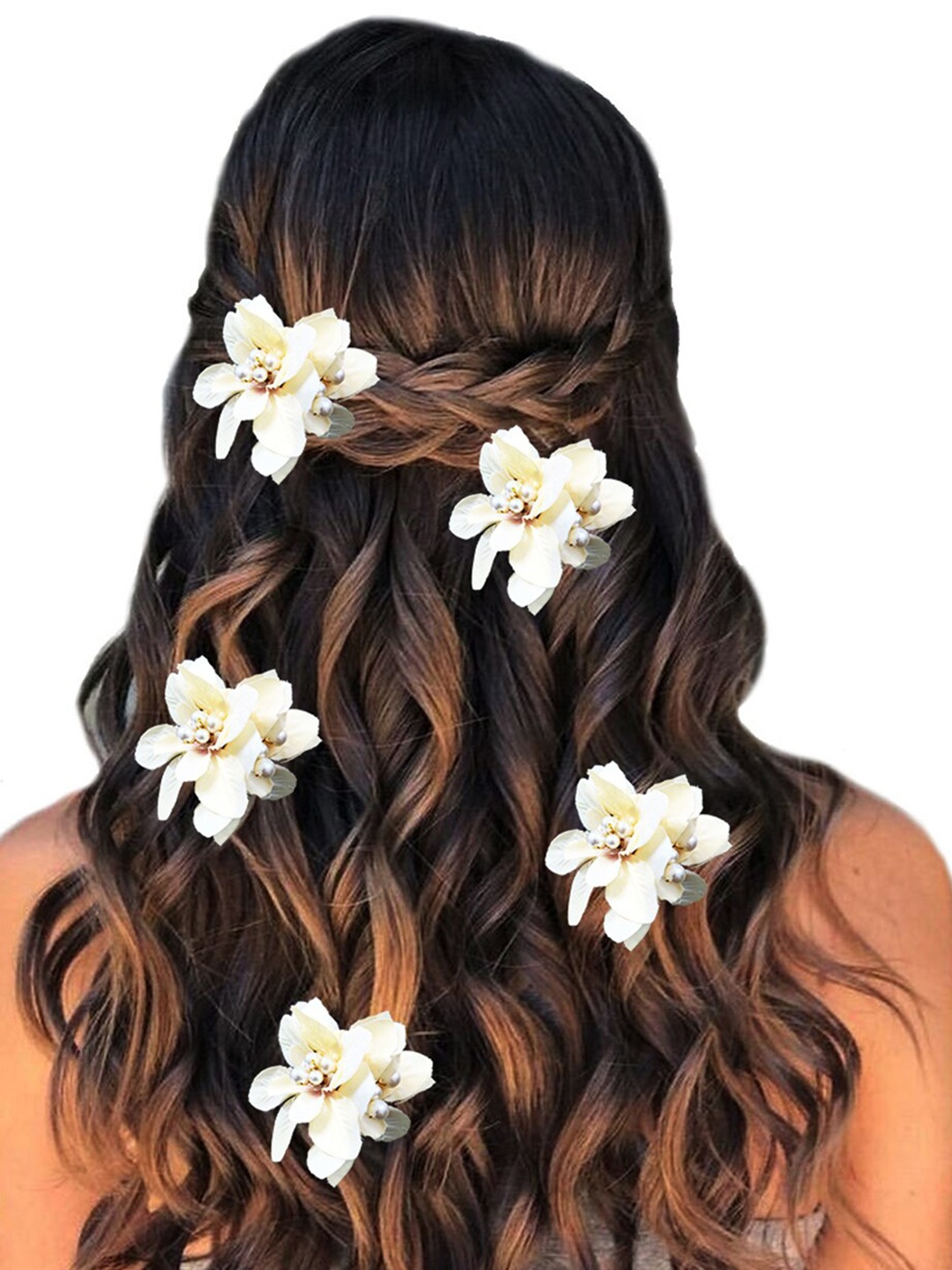 

Hair Flare Set of 2 Embellished Hair Accessory Set, Peach
