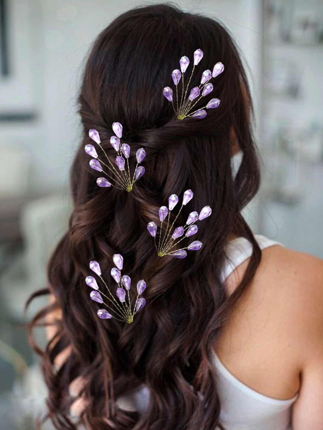

Hair Flare Set of 2 Embellished Hair Accessory Set, Purple