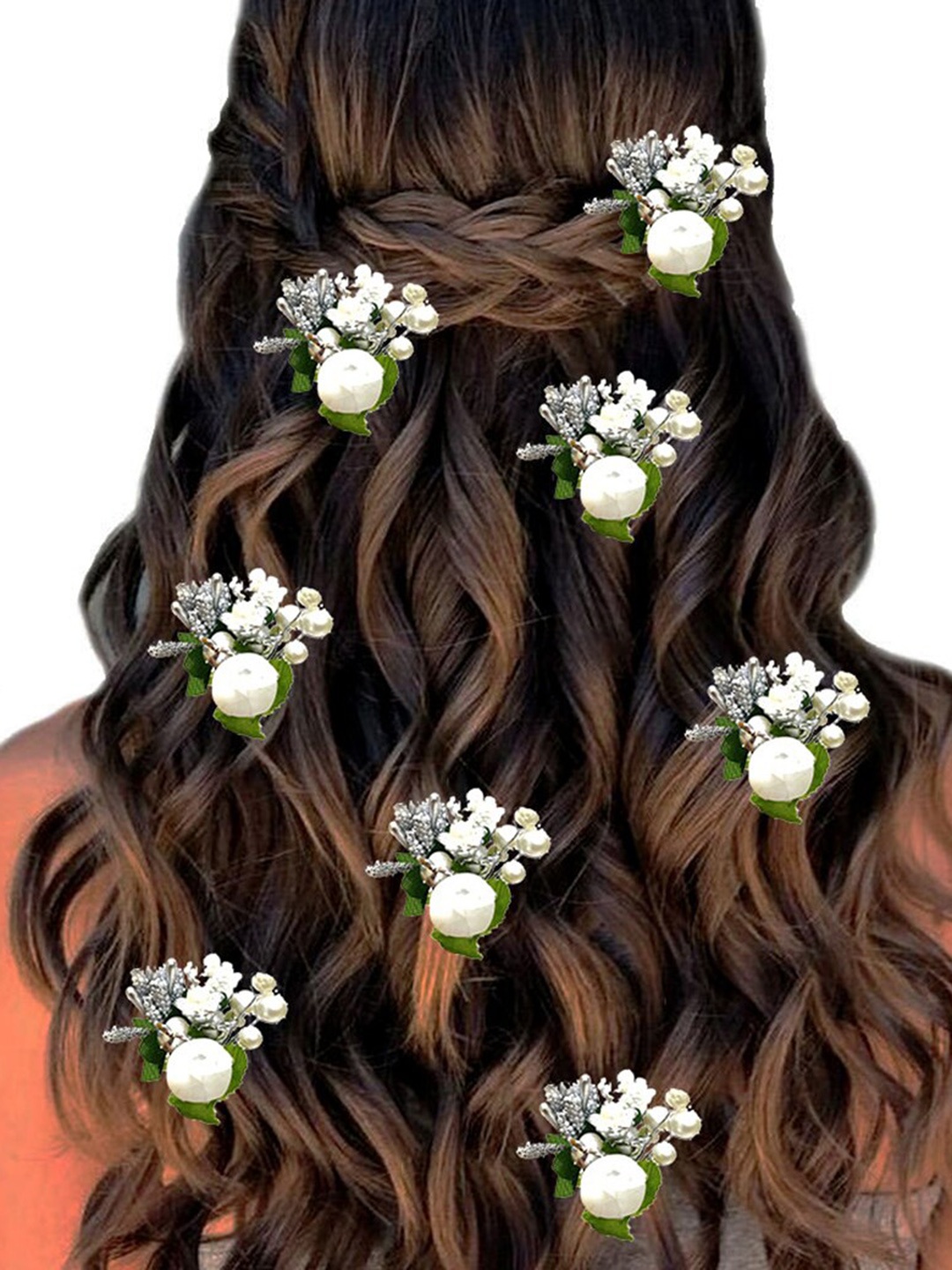 

Hair Flare Women 14Pcs Beaded Floral Hair Accessory Set, White