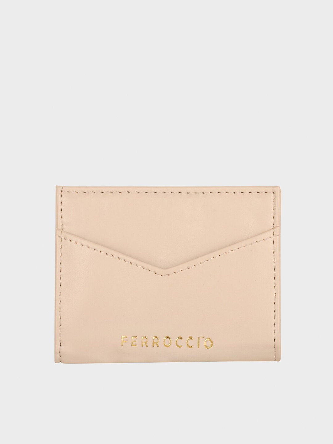 

FERROCCIO Women Synthetic Leather Two Fold Wallet, Cream