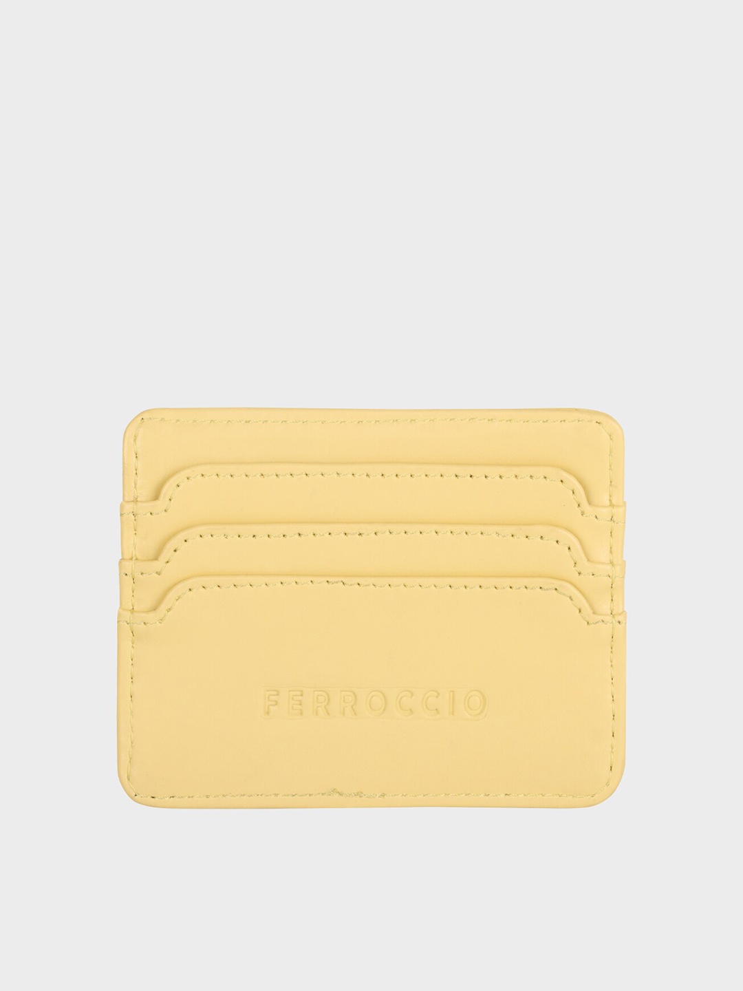 

FERROCCIO Women Synthetic Leather Card Holder, Yellow