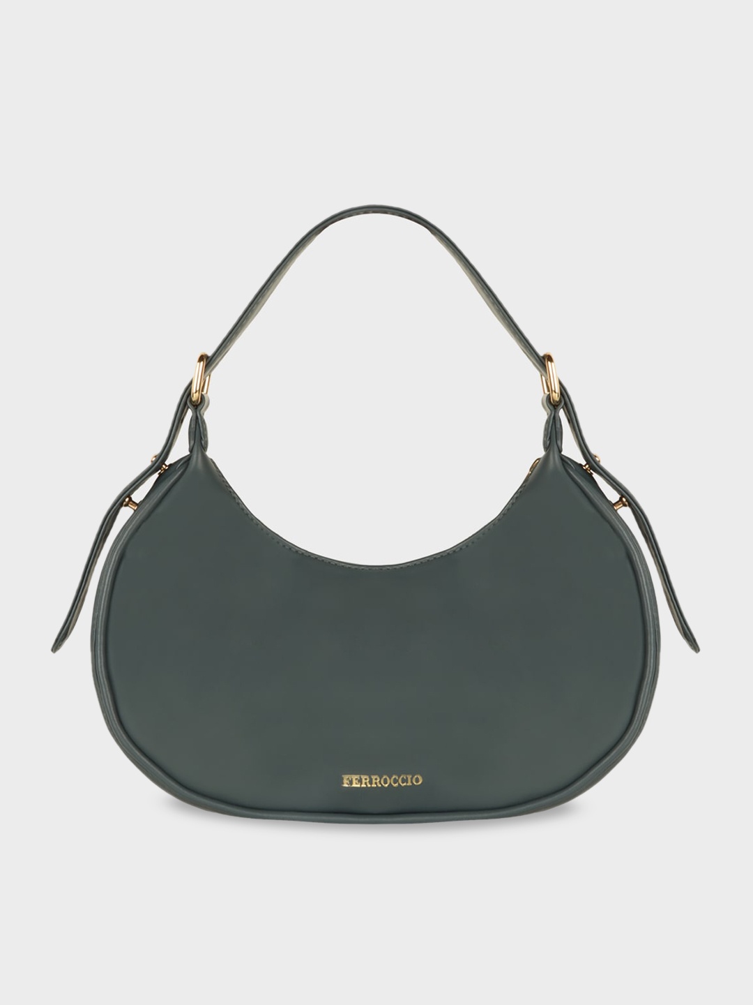 

FERROCCIO Structured Hobo Bag, Teal