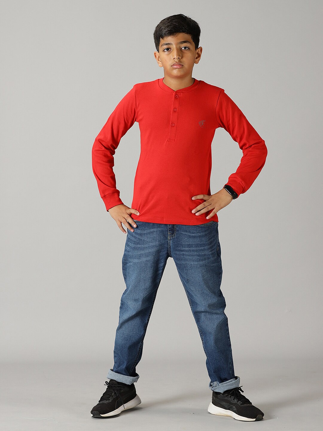 

KiddoPanti Boys Pure Cotton T-shirt With Trousers, Red