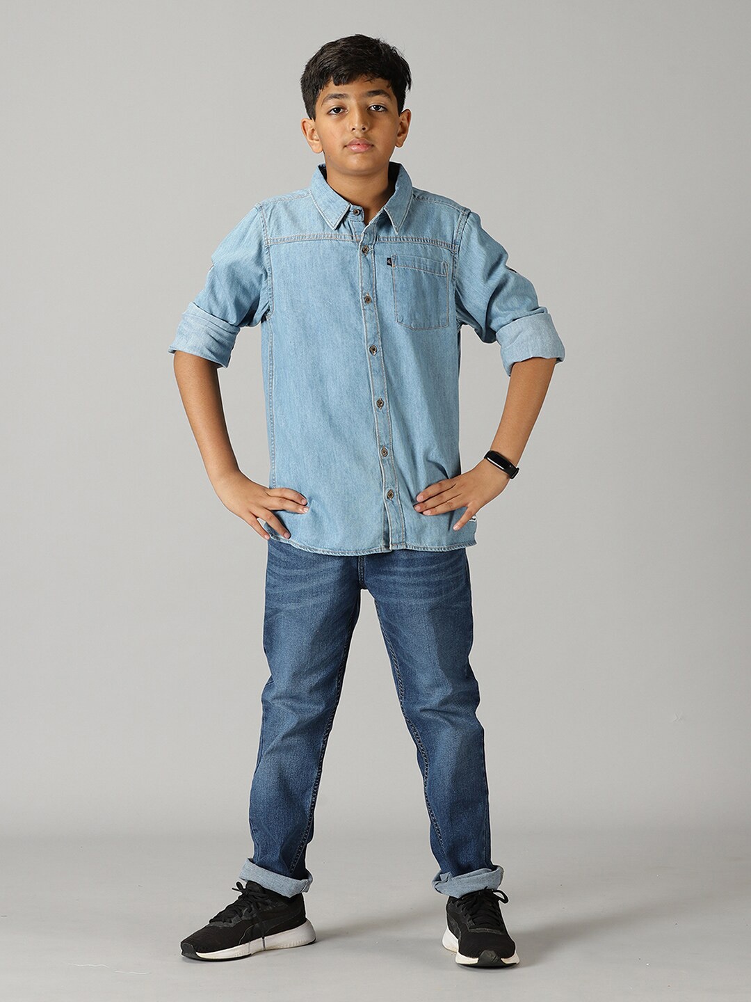 

KiddoPanti Boys Pure Cotton Shirt With Trousers, Blue