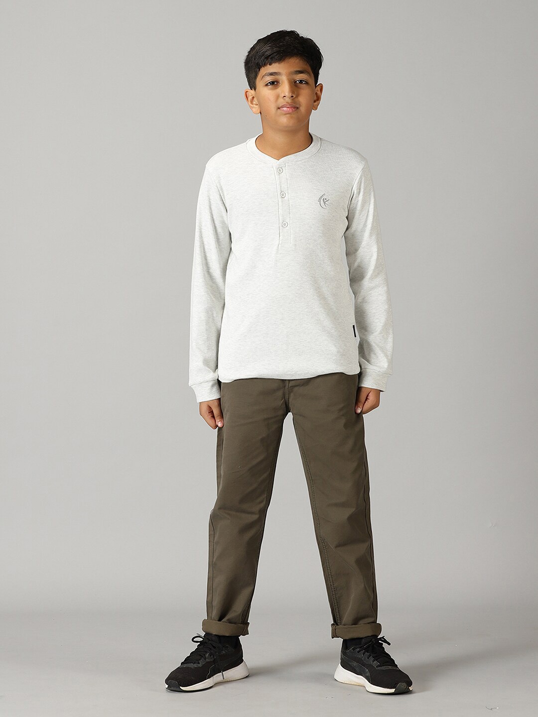 

KiddoPanti Boys Pure Cotton T-shirt With Trousers, Grey