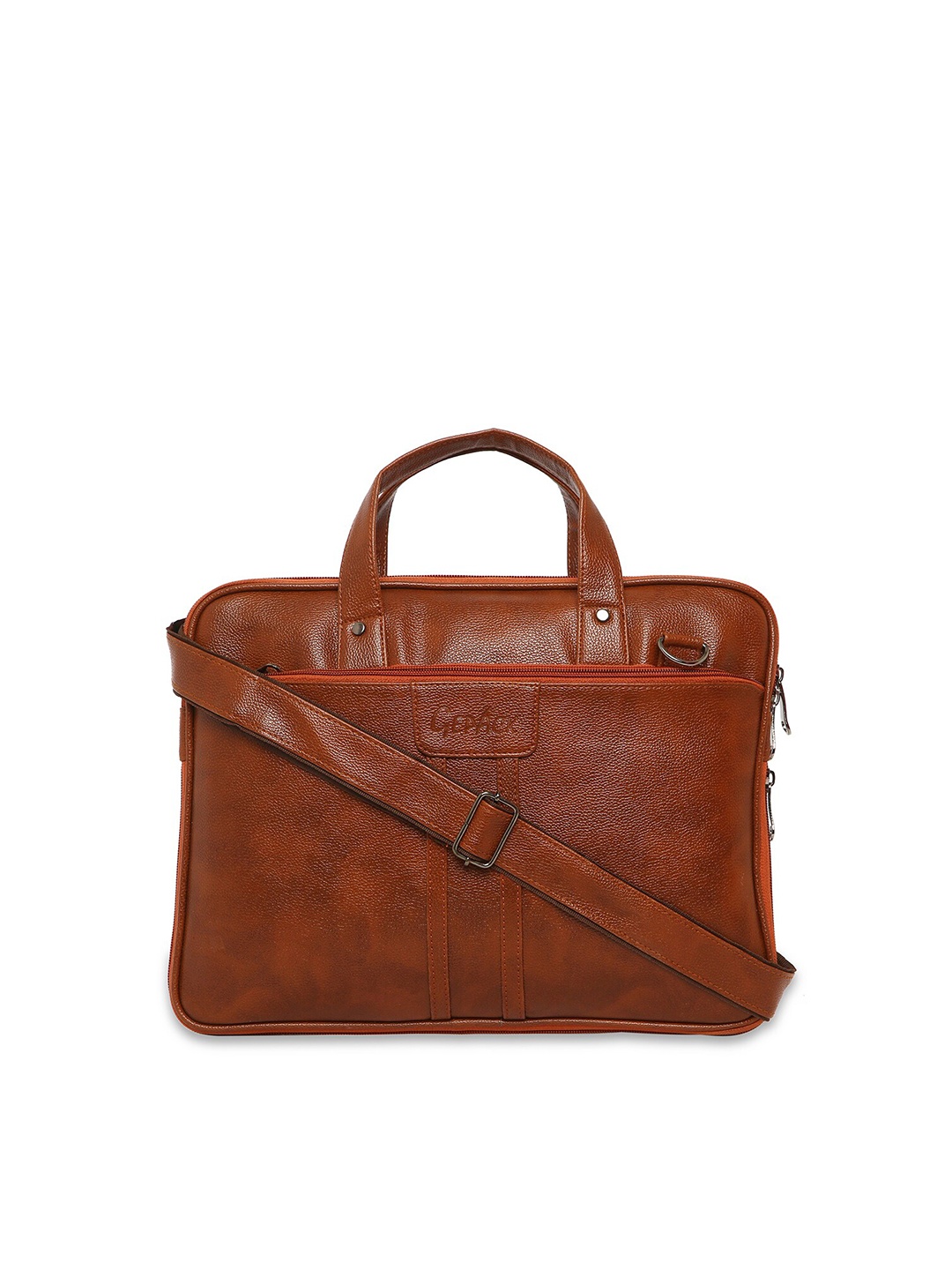 

GEPACK Textured Leather Laptop Bag, Tan