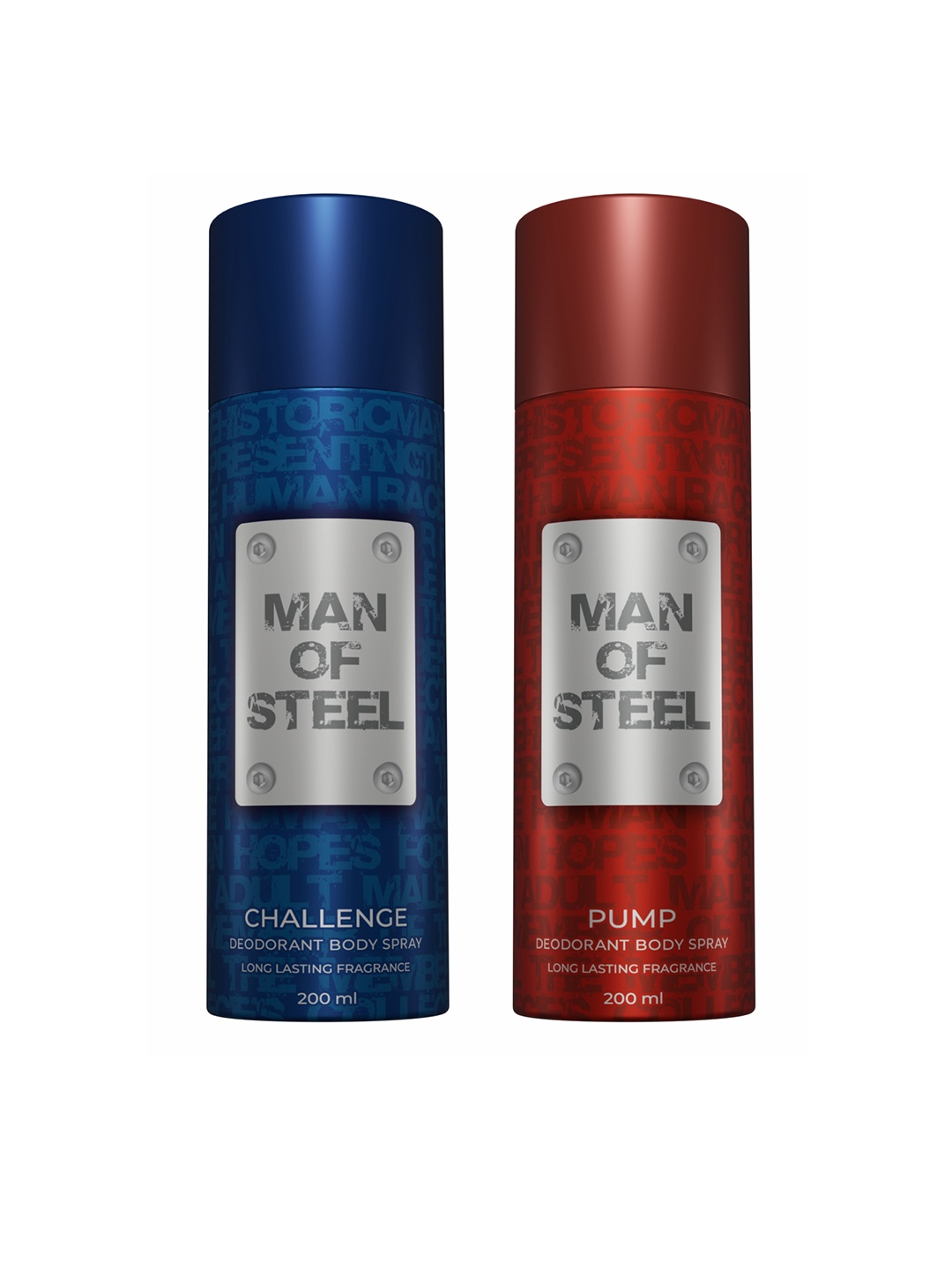 

Denver Man of Steel Set of Challenge & Pump Deodorant Body Spray - 127 g Each, Blue