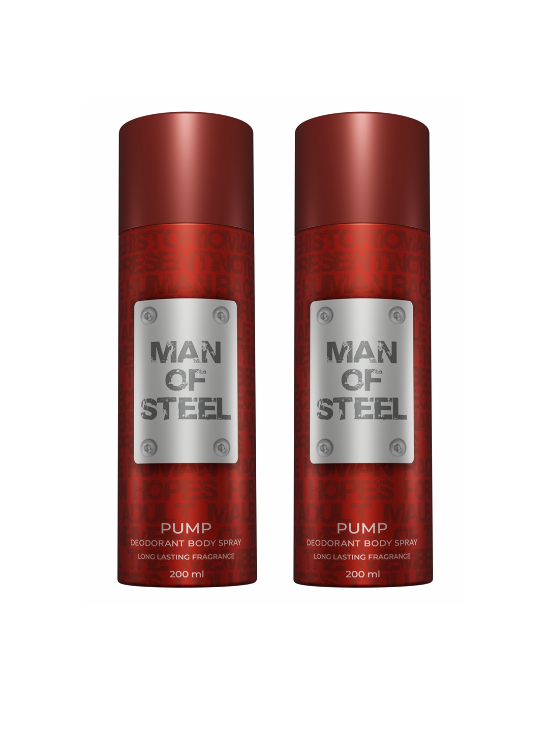 

Denver Man of Steel Set of 2 Pump Deodorant Body Spray - 127 g Each, Red