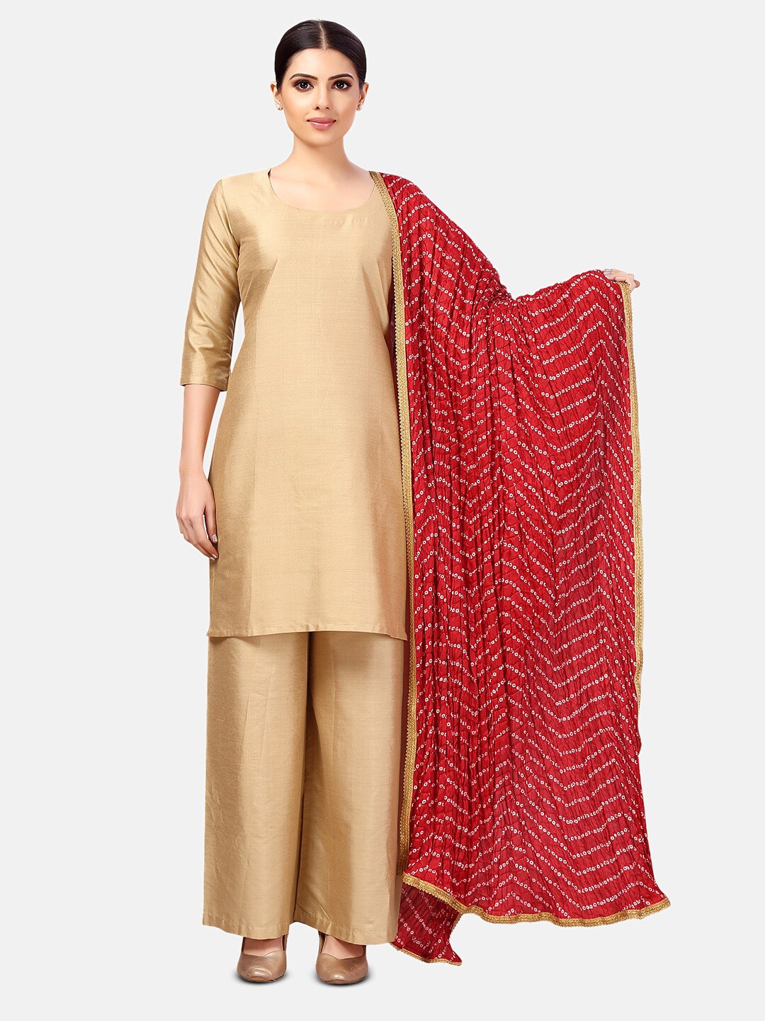 

Studio Shringaar Bandhni Printed Dupatta, Maroon