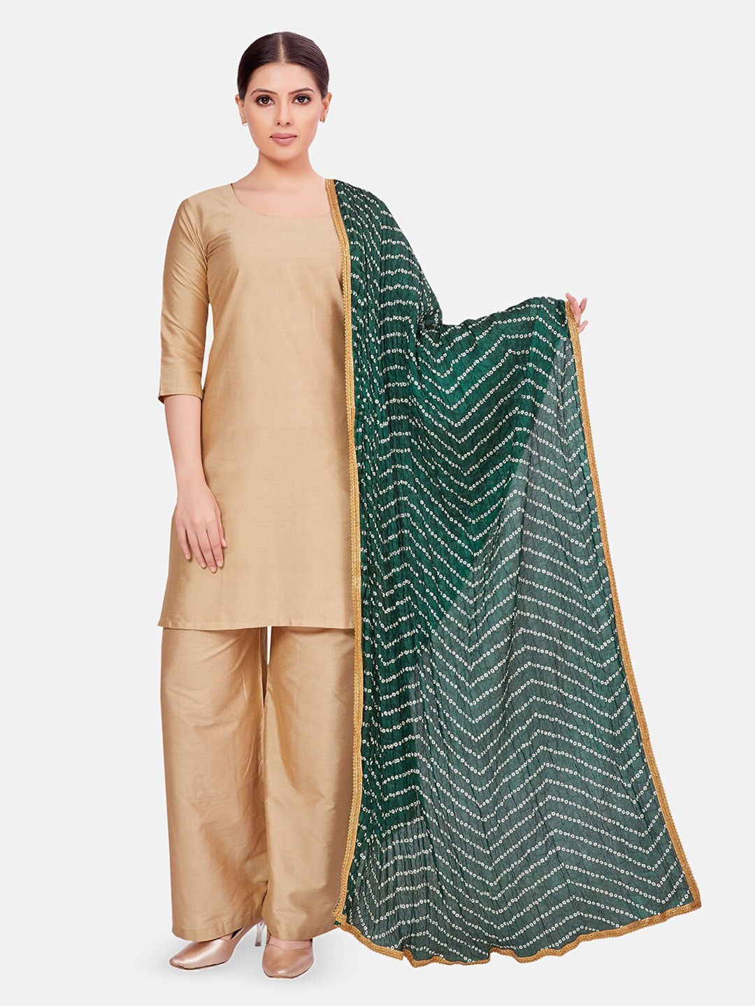 

Studio Shringaar Bandhani Printed Dupatta, Green