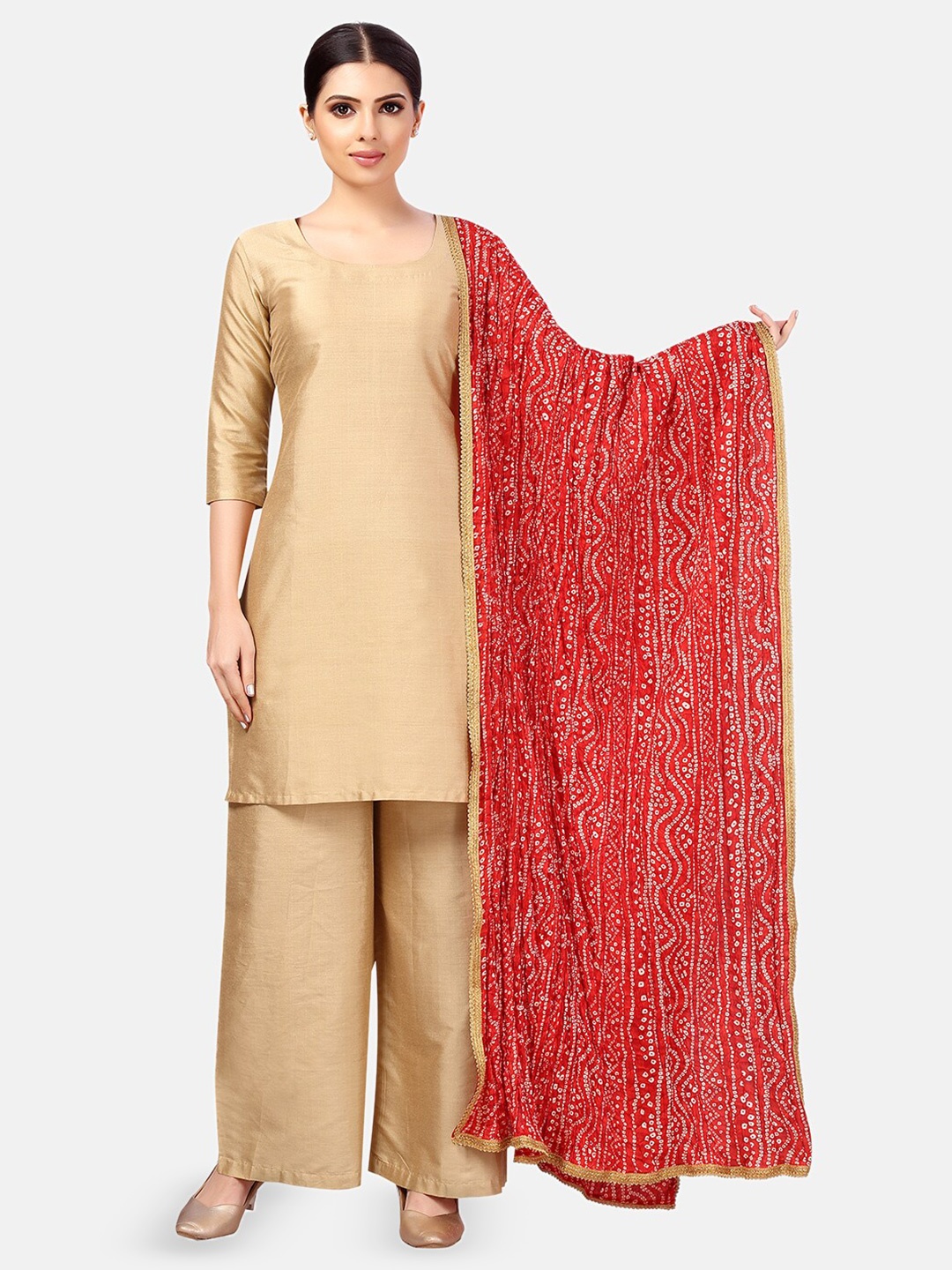 

Studio Shringaar Bandhani Printed Dupatta, Red