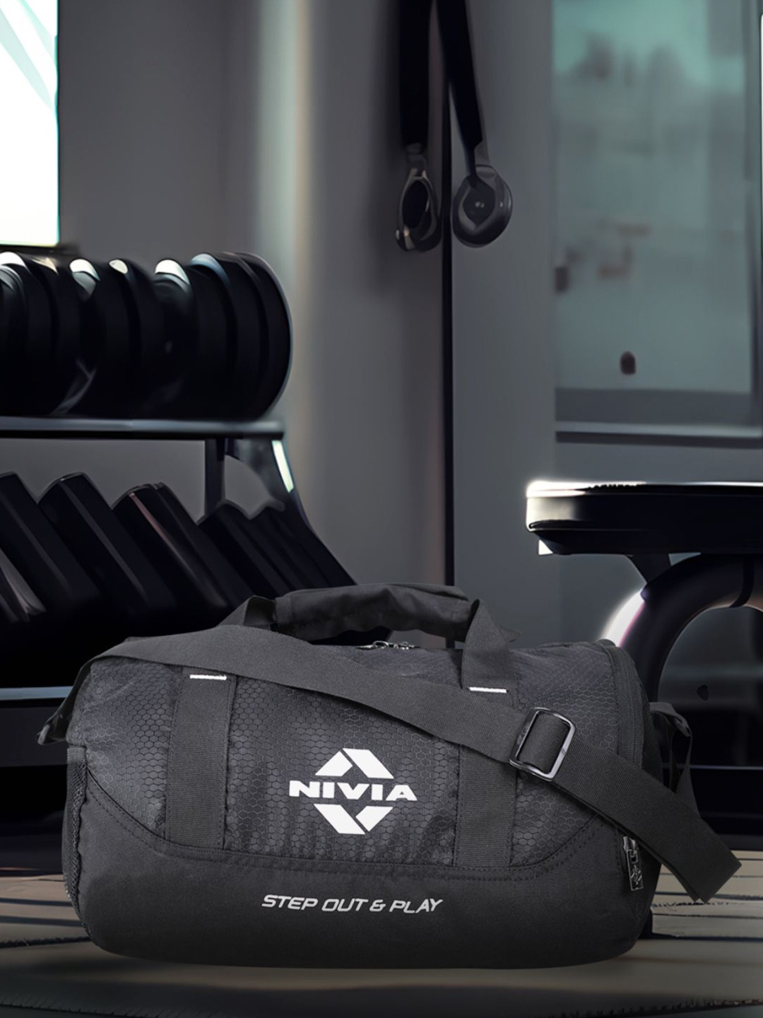 

NIVIA Adjustable Gym Duffel Bag, Black