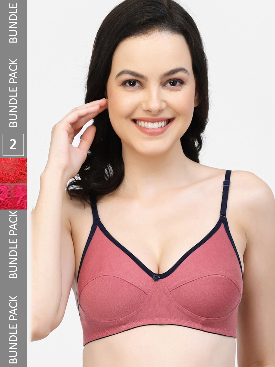 

Floret Pack of 2 Full Coverage Super Support Bras, Magenta