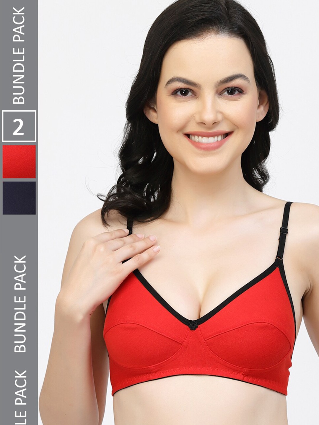 

Floret Pack of 2 Full Coverage Super Support Bras, Red