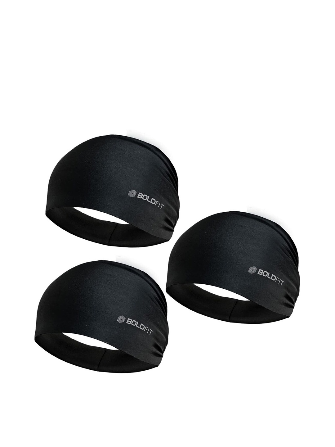 

BOLDFIT Unisex Set of 3 Non-Slip Headband, Black