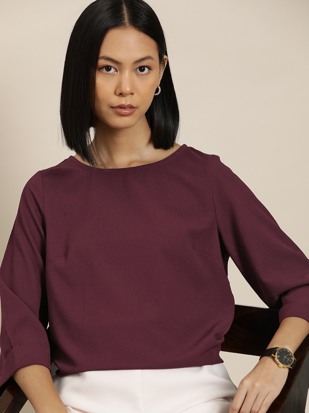 

her by invictus Solid Top, Burgundy