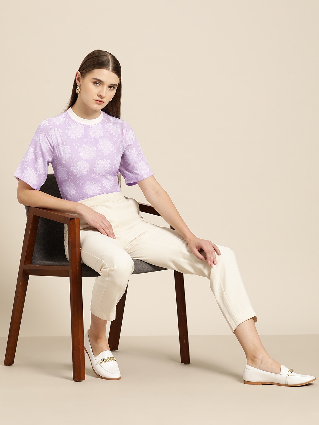 

her by invictus Floral Print Top, Lavender