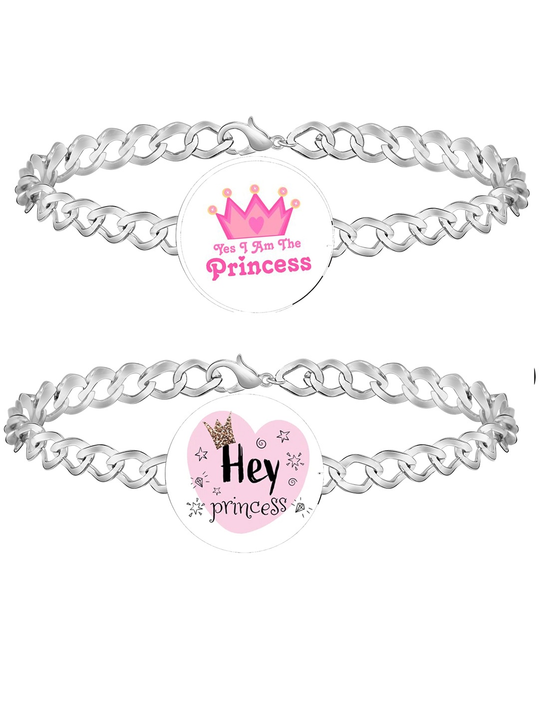 

Mikado Women Set Of 2 Charm Bracelet, Silver