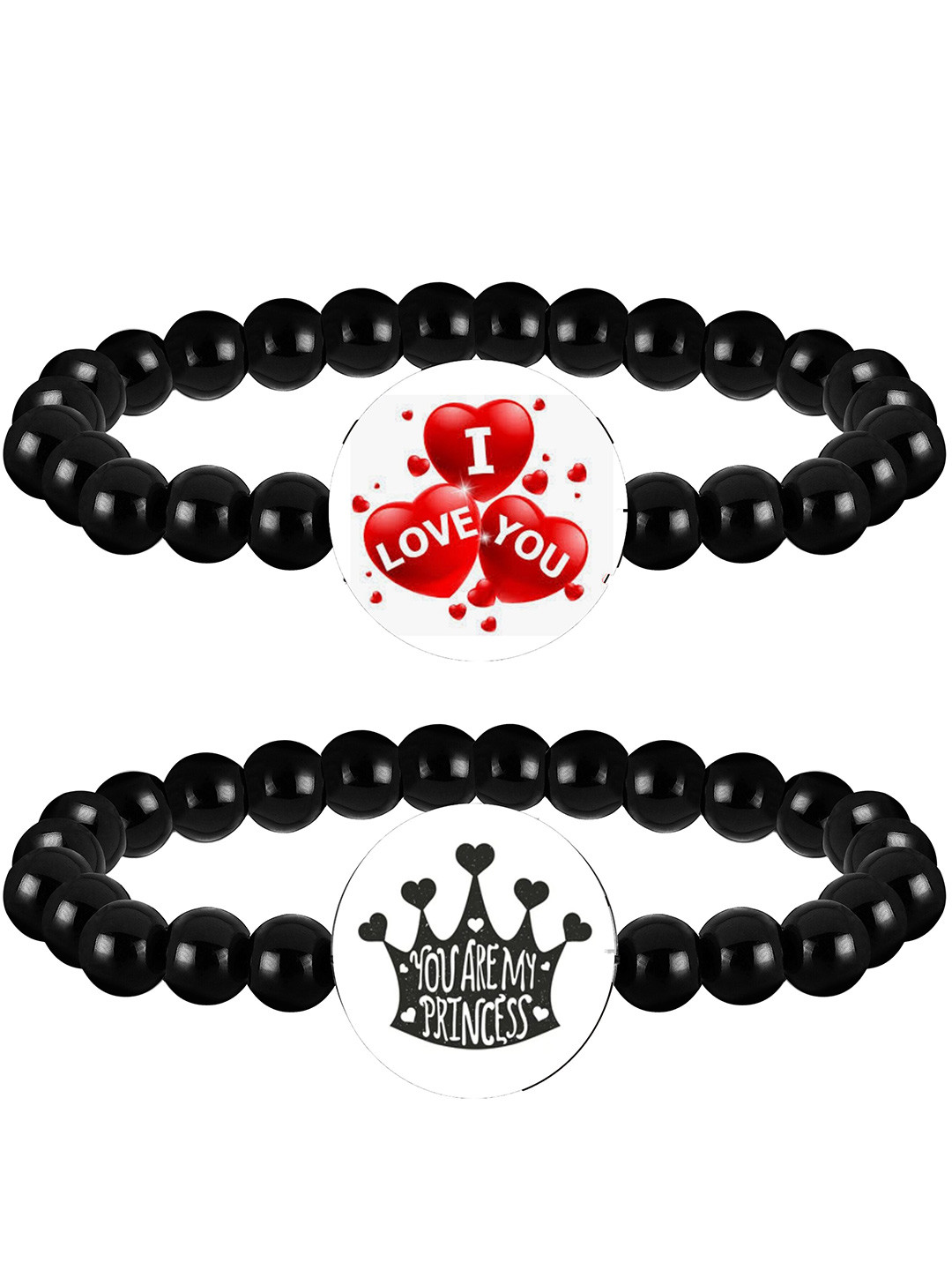 

Mikado Women Set Of 2 Elasticated Bracelets, Black