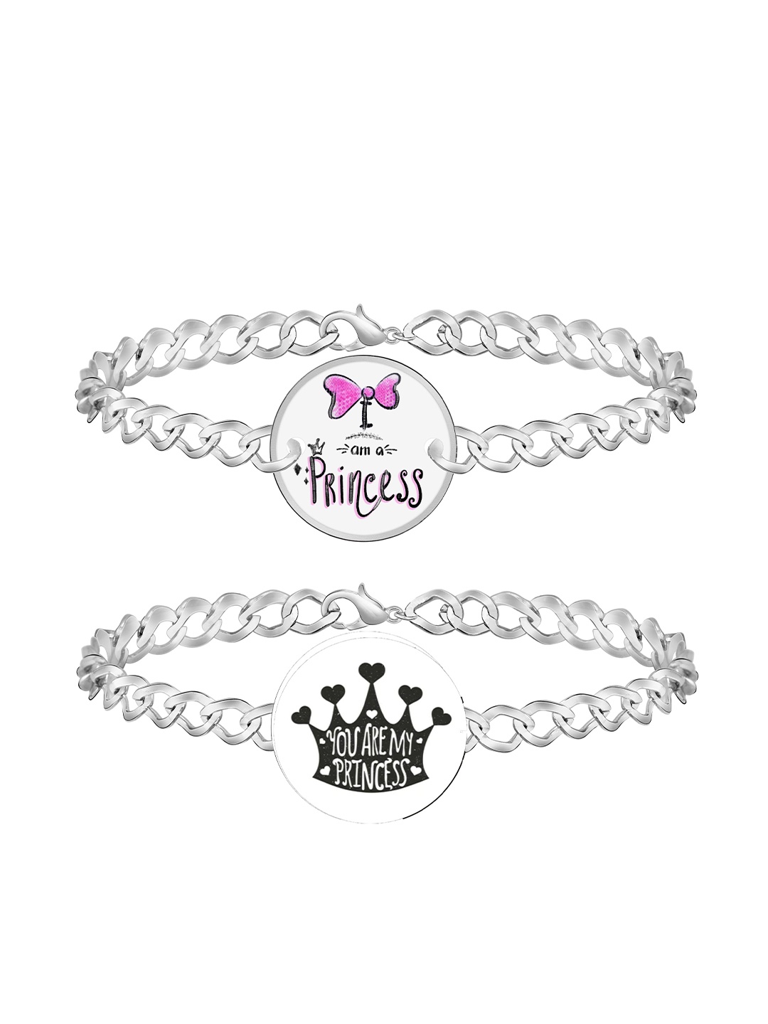 

Mikado Women Set Of 2 Link Bracelets, Silver