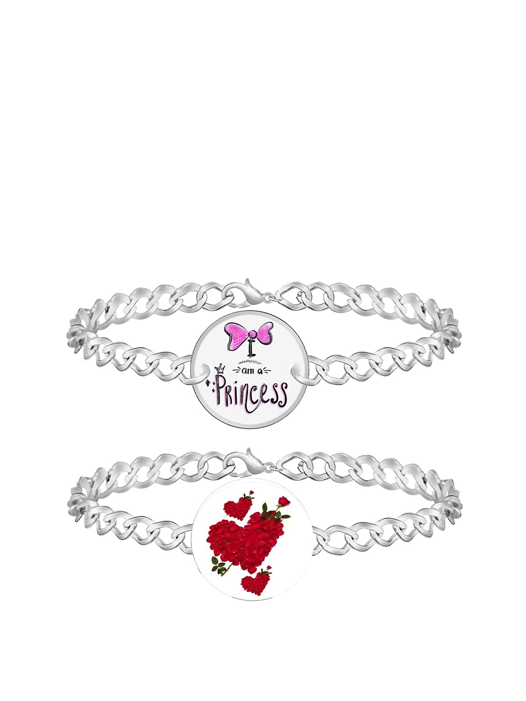 

Mikado Women Set Of 2 Metal Link Bracelet, Silver