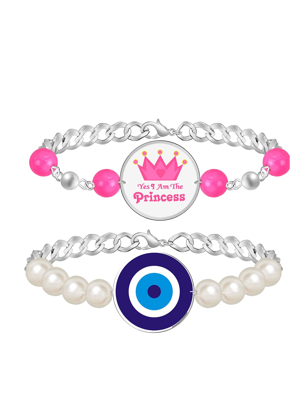 

Mikado 2Pcs Silver-Plated Link Bracelet