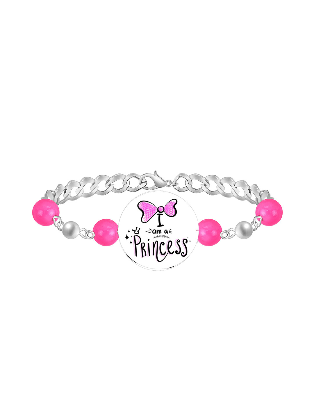 

Mikado Women Silver-Plated Beaded Link Bracelet