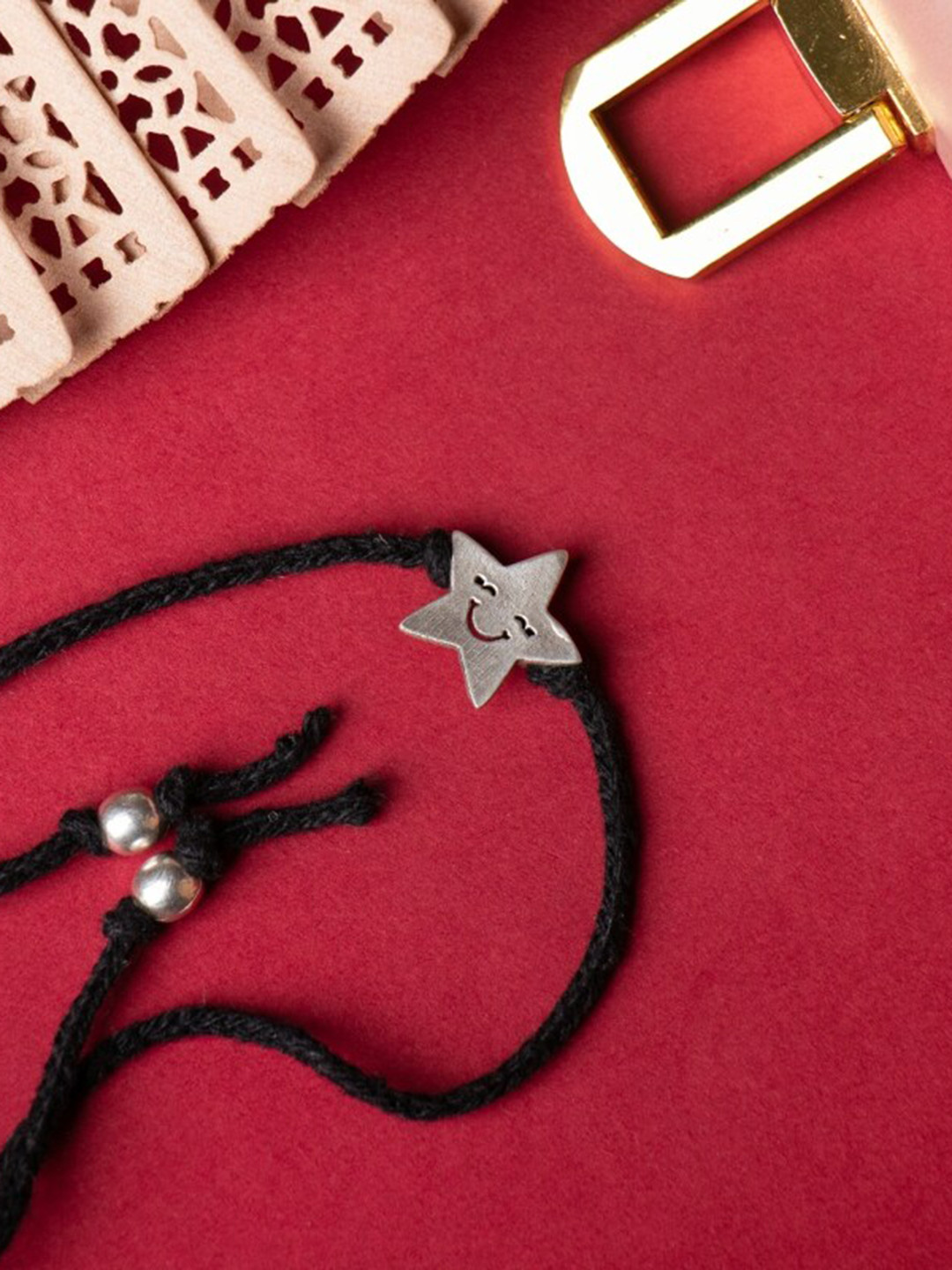 

Shyle 92.5 Sterling Silver Little Star Charm Anklet, Black