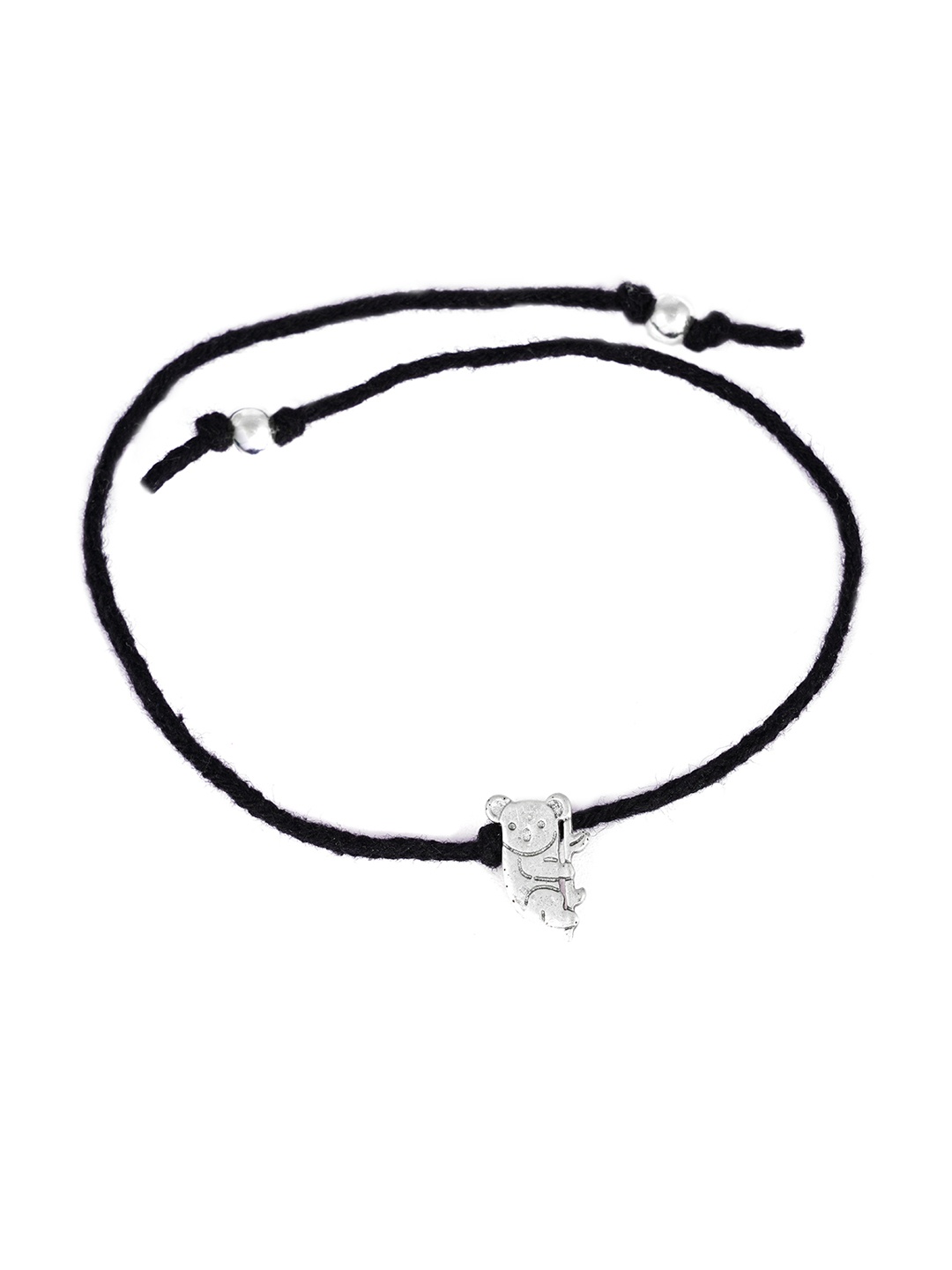 

Shyle Kids 92.5 Sterling Silver Koala Charm Anklet, Black