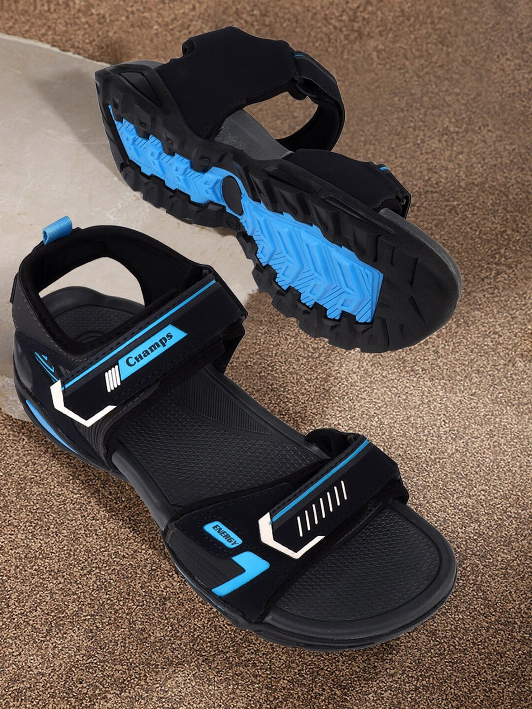 

Champs Men Printed Sports Sandals, Navy blue