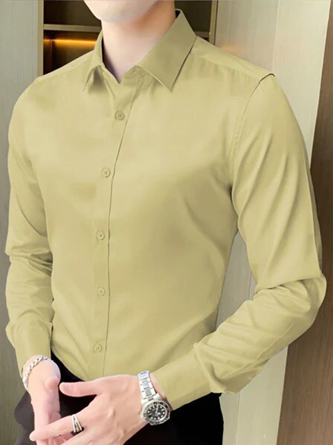 

TRIPR ORIGINALS Cotton Opaque Casual Shirt, Beige