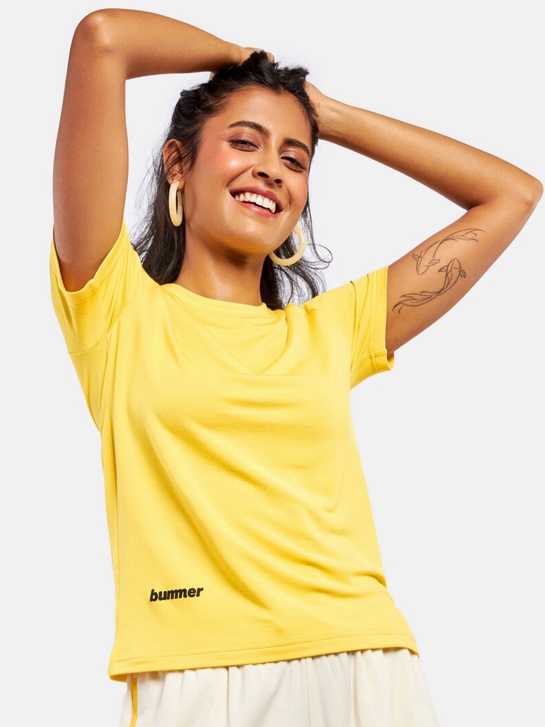 

bummer Round Neck Antimicrobial T-shirt, Yellow