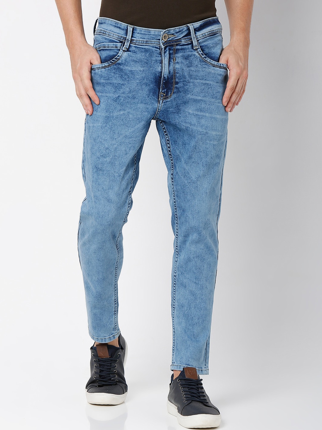 

Mufti Men Mid-Rise Slim Fit Heavy Fade Clean Look Stretchable Jeans, Blue