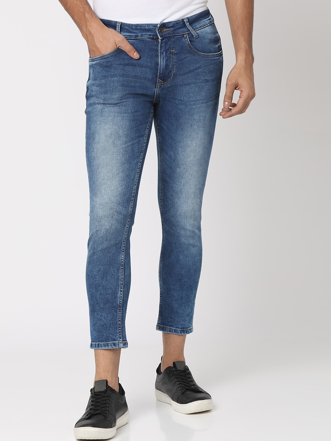 

Mufti Men Slim Fit Heavy Fade Stretchable Jeans, Blue