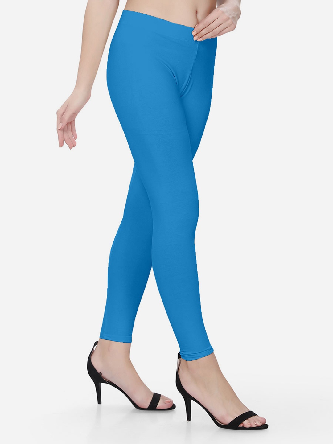 

TITTLI Women Stretchable Ankle-Length Leggings, Blue