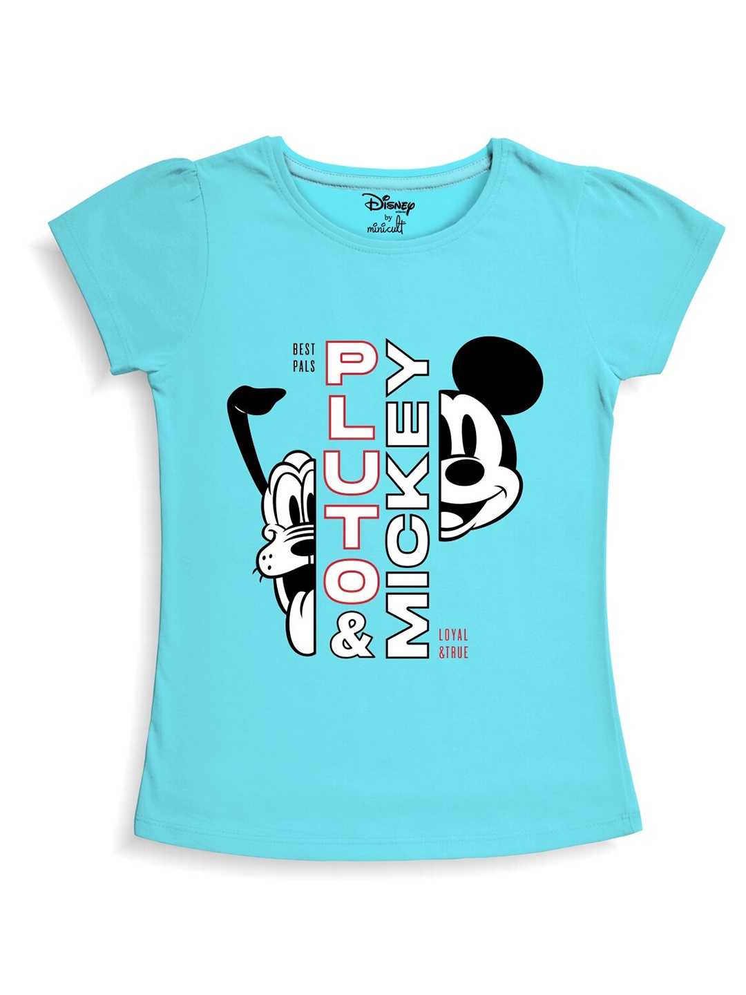 

Minicult Girls Mickey & Friends Printed Cotton T-shirt, Blue