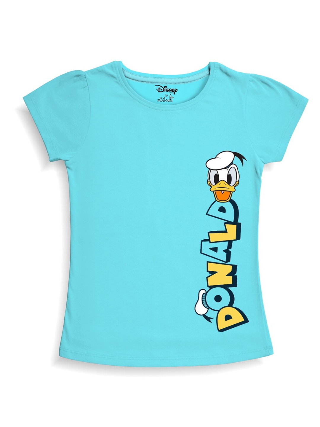 

Minicult Girls Donald Duck Printed Cotton T-shirt, Blue