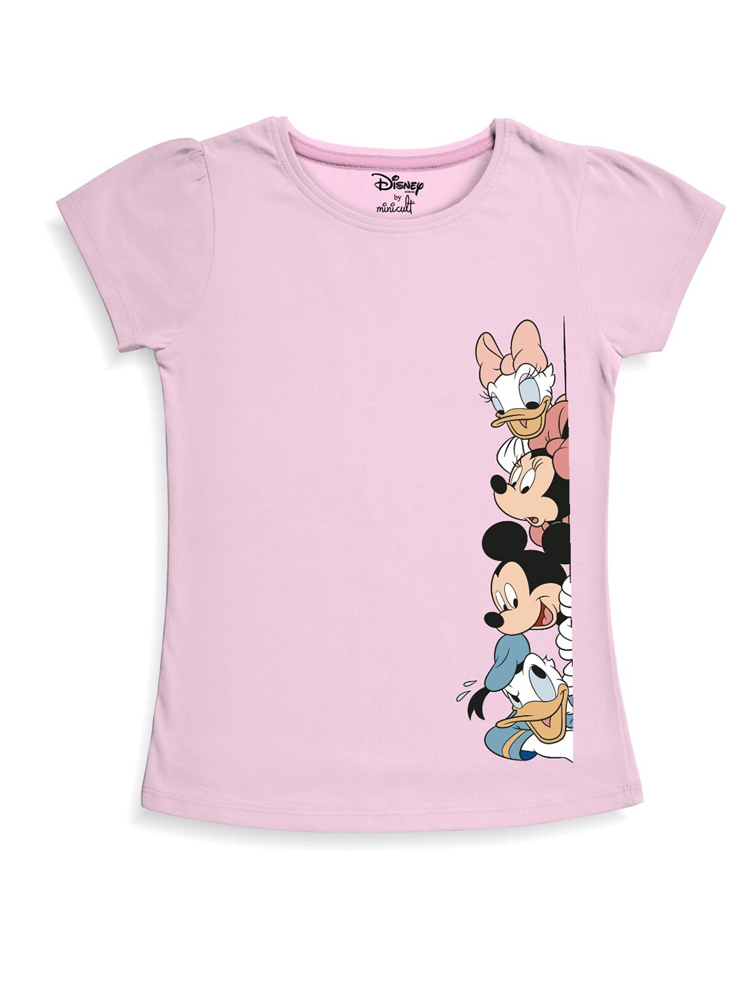 

Minicult Girls Mickey & Friends Printed Cotton T-shirt, Pink