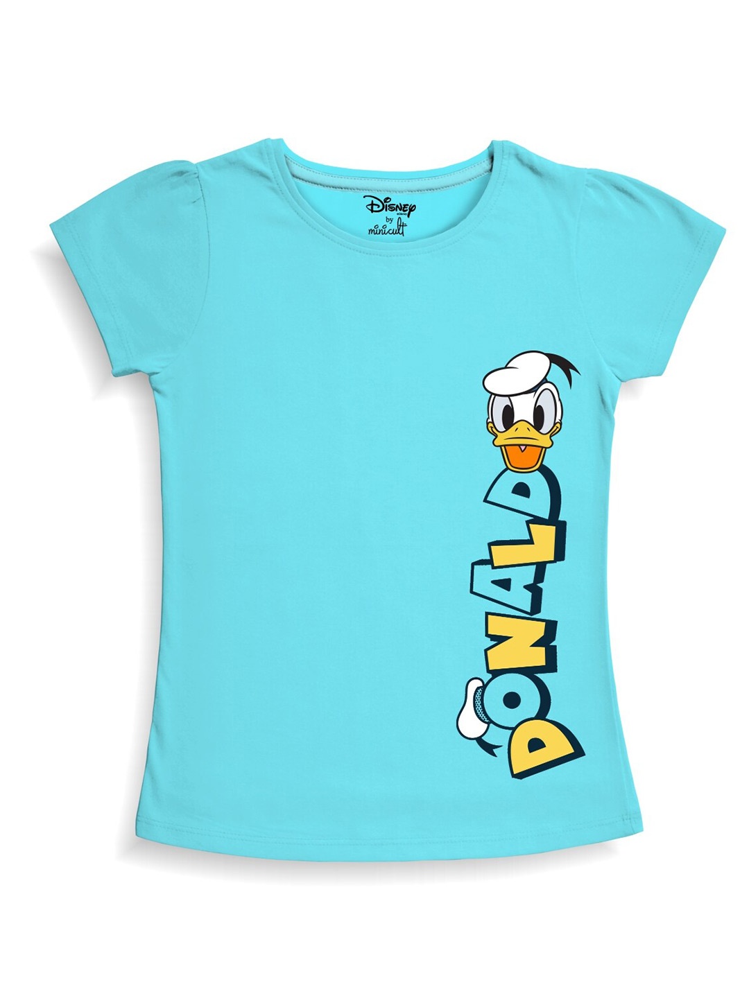 

Minicult Girls Donald Duck Printed Cotton T-shirt, Blue