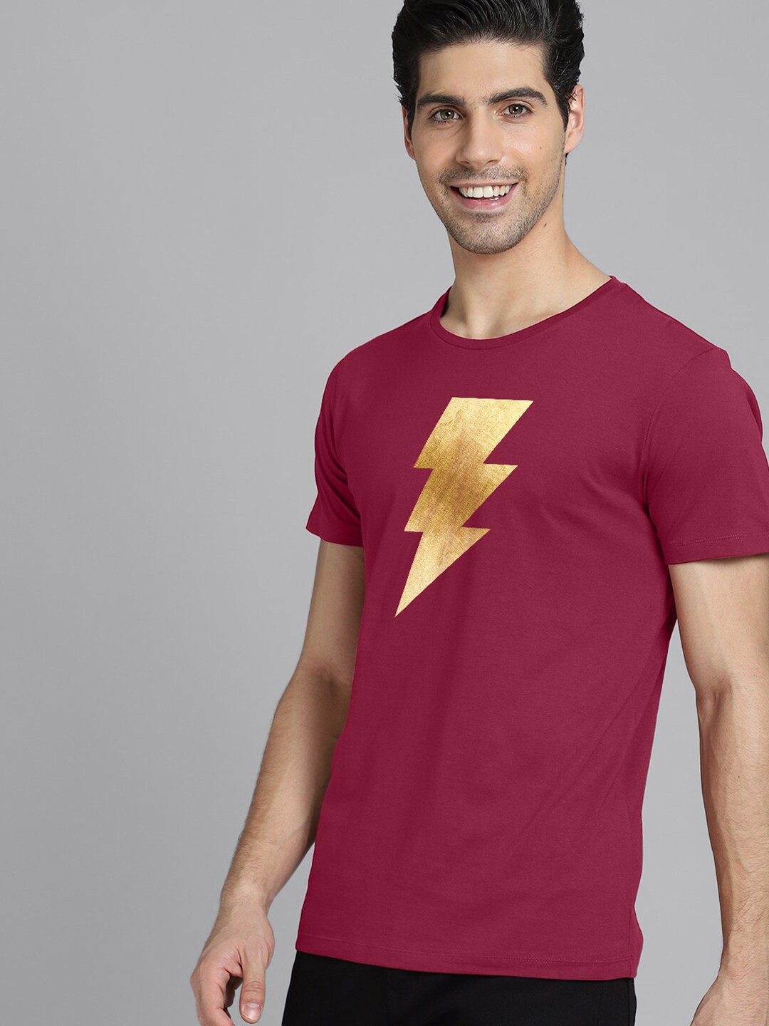 

Free Authority Men Shazam Printed Pure Cotton T-shirt, Red