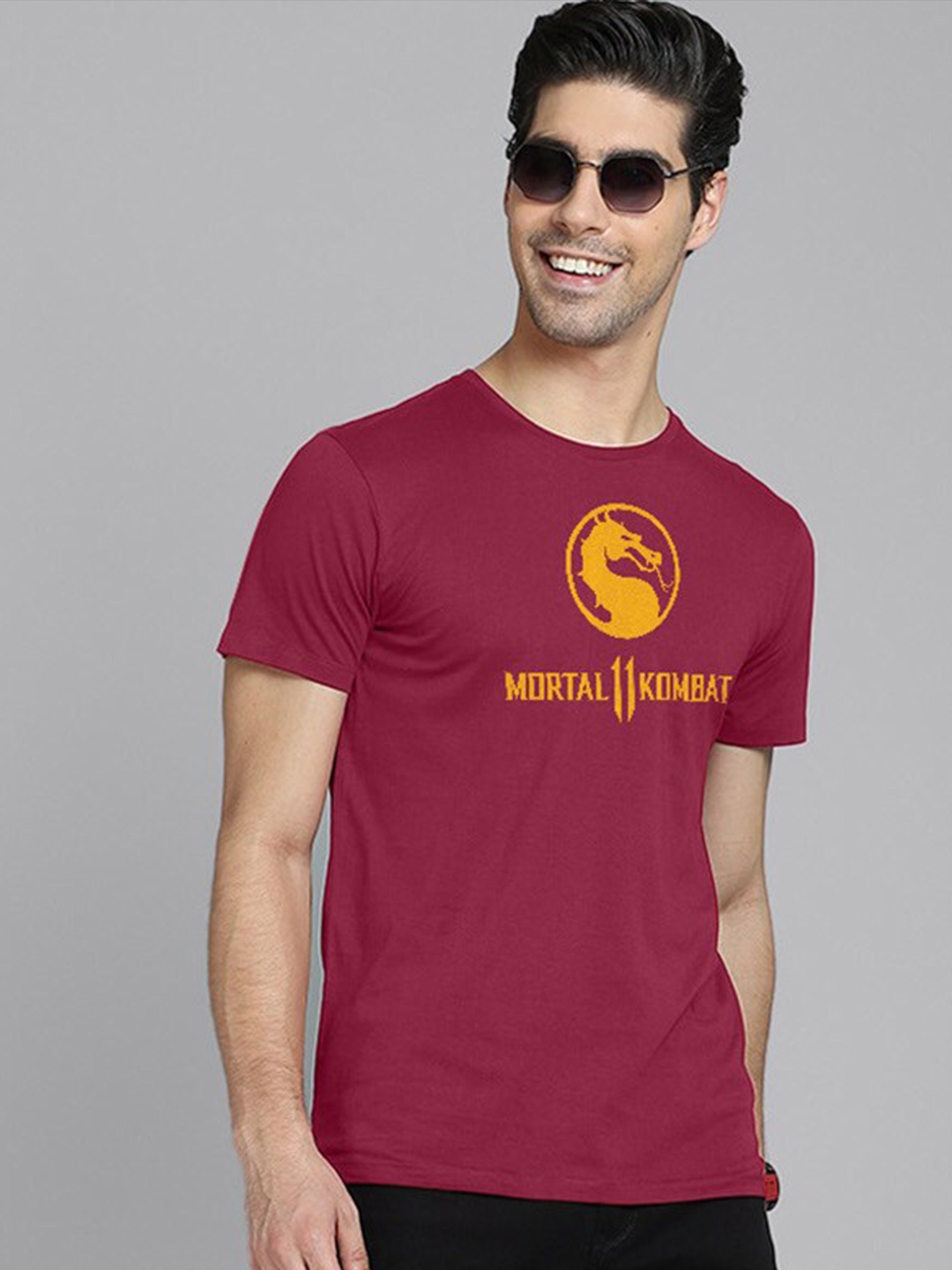 

Free Authority Men Mortal Kombat X Printed Pure Cotton T-shirt, Red